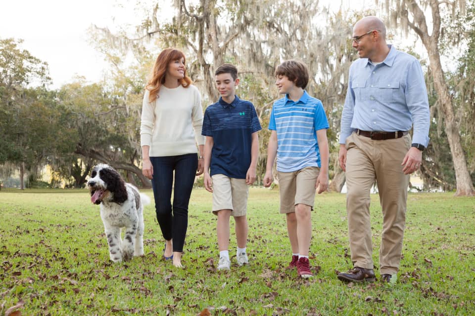 Kim Bonnen with her family, sons Jackson and Gregory and husband Dennis